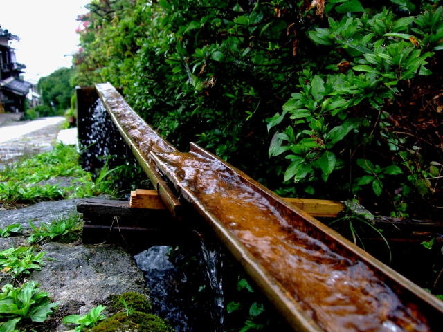 Japanese Somen_Nagashi Somen_bomboo